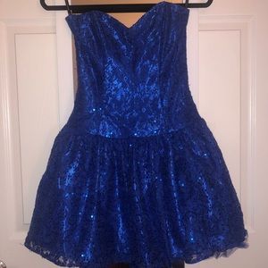 Blue sequin Homecoming Dress